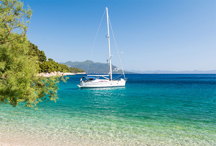 close-up of a sailing boat