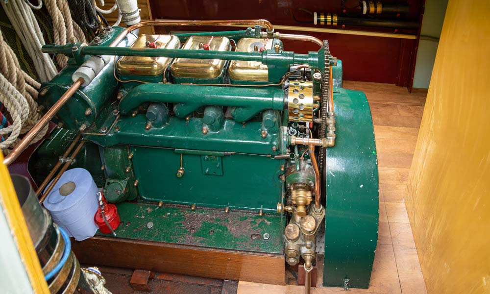 Narrowboat engine on UK canal