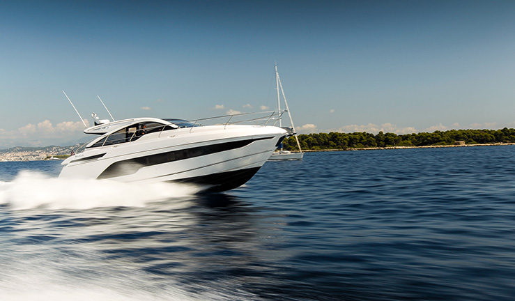 high speed shot of motor boat 