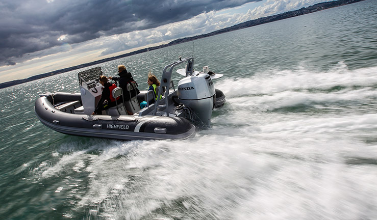 high speed shot of motorised rib