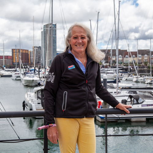 Jerri standing at southampton harbour