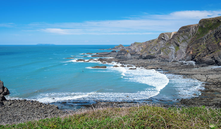 View of Hartland quay, Bideford in North Devon