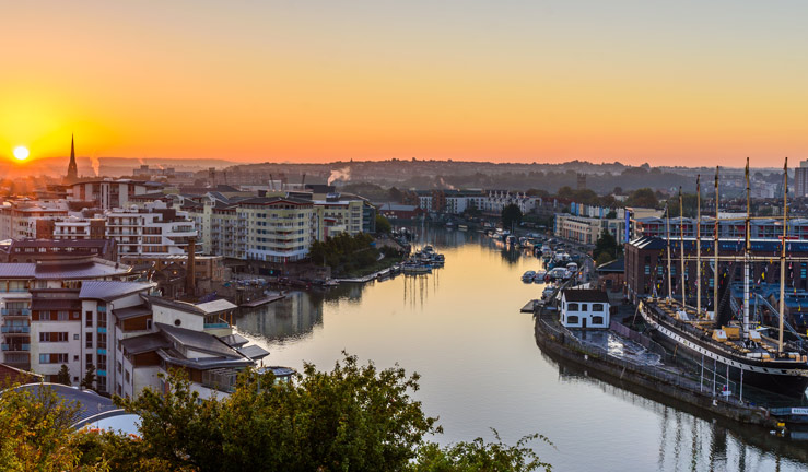 Bristol harbour at sunrise 