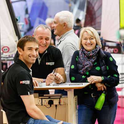 smiling exhibitors