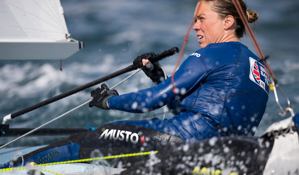 dynamic shot of Amy Sailing